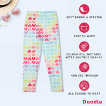 Load image into Gallery viewer, Doodle Girls Leggings Heart Print Pink