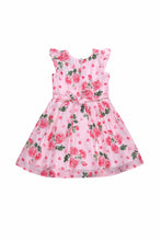 Load image into Gallery viewer, Pink Floral Printed Satin Dress