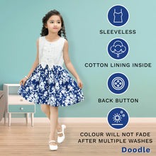 Load image into Gallery viewer, Doodle White & Navy Mix and Match Dress