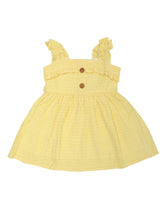 Load image into Gallery viewer, Doodle Baby Girls Yellow Seersucker Ruffle Dress