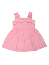 Load image into Gallery viewer, Doodle Baby Girls Pink Seersucker Ruffle Dress
