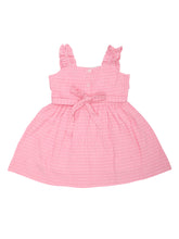 Load image into Gallery viewer, Doodle Baby Girls Pink Seersucker Ruffle Dress
