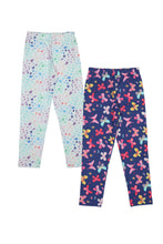 Load image into Gallery viewer, Doodle Girls Pack Of 2 Leggings AOP Printed Navy and White