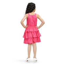 Load image into Gallery viewer, Doodle Polka Printed Step Dress With Sleeveless