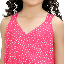 Load image into Gallery viewer, Doodle Polka Printed Step Dress With Sleeveless