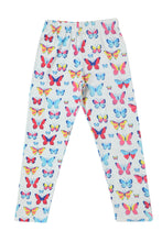 Load image into Gallery viewer, Doodle Girls Leggings Butterfly Print White