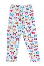 Load image into Gallery viewer, Doodle Girls Leggings Butterfly Print White