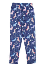 Load image into Gallery viewer, Doodle Girls Leggings Unicorn Print Navy