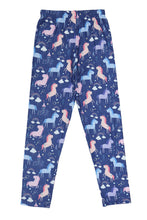 Load image into Gallery viewer, Doodle Girls Leggings Unicorn Print Navy