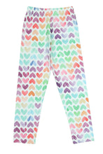 Load image into Gallery viewer, Doodle Girls Leggings Heart Print White