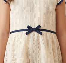 Load image into Gallery viewer, Doodle Lace Party Dress With Bow || Offwhite || Knee Length || Cap Sleeve || 4Y-12Y