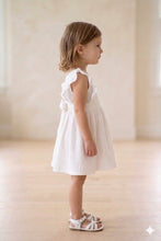 Load image into Gallery viewer, Doodle Solid Embroidery Dress|| White || Knee Length || Sleeveless || 6M-4Y
