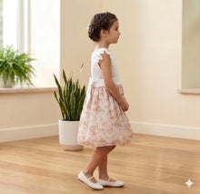 Load image into Gallery viewer, Doodle Printed Tissue Party Dress || Offwhite || Knee Length || Cap Sleeve || 6M-10Y