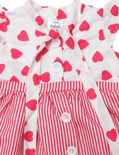 Load image into Gallery viewer, Pink Polka and Stripe Printed Tieup Dress