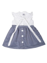 Load image into Gallery viewer, Navy Polka and Stripe Printed Dress