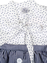 Load image into Gallery viewer, Navy Polka and Stripe Printed Dress