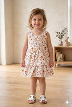 Load image into Gallery viewer, Doodle Printed Layered Dress With Lace || Offwhite || Knee Length || Sleeveless ||  6M-4Y

