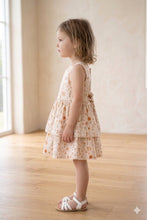 Load image into Gallery viewer, Doodle Printed Layered Dress With Lace || Offwhite || Knee Length || Sleeveless ||  6M-4Y

