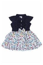 Load image into Gallery viewer, Doodle Girls White and Navy Lace Top and Bottom Step Dress
