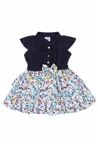 Doodle Girls White and Navy Lace Top and Bottom Step Dress