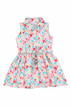 Load image into Gallery viewer, Doodle Girls Off - White Heart Printed Shirt Dress With Belt
