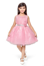 Load image into Gallery viewer, Doodle Girls Pink Gillter Net Sleeveless Party Dress
