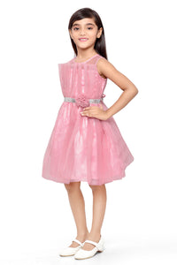 Doodle Girls Pink Gillter Net Sleeveless Party Dress