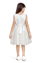 Load image into Gallery viewer, Doodle Girls Offwhite Foil Gold Polka dots With Sleeveless Dress
