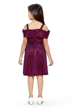 Load image into Gallery viewer, Doodle Girls Wine Shimmer strape Sleeveless Party Dress
