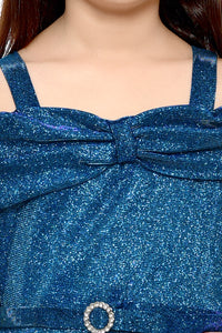 Doodle Girls Blue Shimmer strape Sleeveless Party Dress