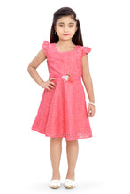 Load image into Gallery viewer, Doodle Girls Coral Lace Party Dress With Cap Sleeve
