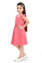 Load image into Gallery viewer, Doodle Girls Coral Lace Party Dress With Cap Sleeve
