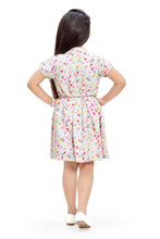 Load image into Gallery viewer, Doodle Girls White Heart Printed Shirt Dress With Belt
