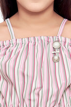 Load image into Gallery viewer, Doodle Girls Pink Striped CO-ORD With Top and Pant

