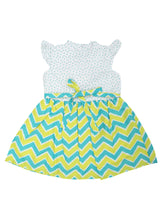 Load image into Gallery viewer, Doodle Baby Girls Green Striped Tie-up Dress With Cap Sleeve
