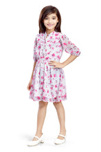 Load image into Gallery viewer, Doodle Girls White Chiffion Floral Ruffle Shirt Dress
