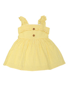 Doodle Baby Girls Yellow Seersucker Ruffle Dress