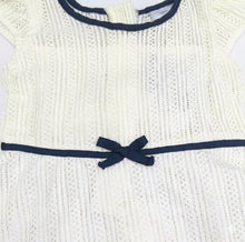Load image into Gallery viewer, Doodle Lace Party Dress With Bow || Offwhite || Knee Length || Cap Sleeve || 6M-4Y
