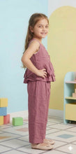 Load image into Gallery viewer, Doodle Solid Textured Co-ord Pant Set || Pink || Full Length || Sleeveless || 4Y-12Y
