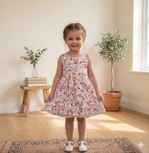 Load image into Gallery viewer, Doodle Printed Dress With Lace || Offwhite || Knee Length ||  Sleeveless || 6M-4Y
