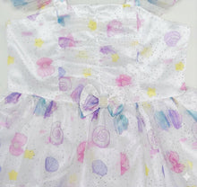 Load image into Gallery viewer, Doodle Printed Foil Dress || Offwhite || Knee Length || Cap Sleeve || 6M-4Y
