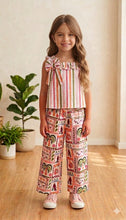 Load image into Gallery viewer, Doodle Printed Textured Co-ord Pant Set || Offwhite || Full Length || Sleeveless || 4Y-12Y
