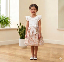 Load image into Gallery viewer, Doodle Printed Tissue Party Dress || Offwhite || Knee Length || Cap Sleeve || 6M-10Y
