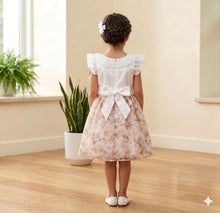 Load image into Gallery viewer, Doodle Printed Tissue Party Dress || Offwhite || Knee Length || Cap Sleeve || 6M-10Y
