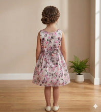 Load image into Gallery viewer, Doodle Printed Tissue Party Dress || Offwhite || Knee Length || Sleeveless || 4Y-12Y
