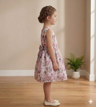 Load image into Gallery viewer, Doodle Printed Tissue Party Dress || Offwhite || Knee Length || Sleeveless || 4Y-12Y
