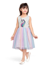 Load image into Gallery viewer, Doodle Girls Unicorn Multi Net and Sequence Sleeveless Party Dress
