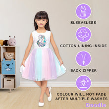 Load image into Gallery viewer, Unicorn Partydress Multi Botttom Net With Sleeveless
