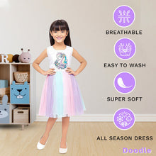 Load image into Gallery viewer, Unicorn Partydress Multi Botttom Net With Sleeveless
