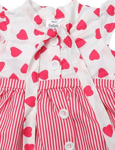 Load image into Gallery viewer, Pink Polka and Stripe Printed Tieup Dress
